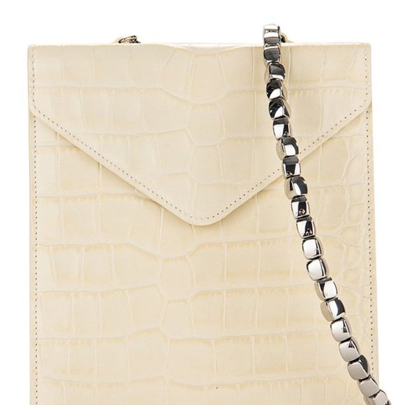 BY FAR Allegra Cream Croco Embossed Leather - Picture 1 of 7